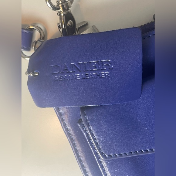 SOLDDanier Leather Wristlet/Crossbody Bag. Nice Blueberry Color. Only One Left!! - Picture 2 of 4